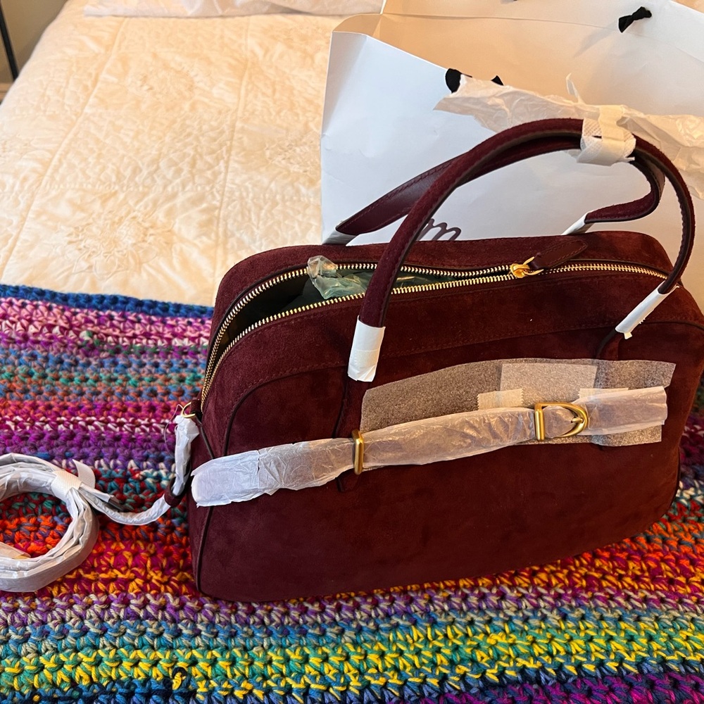Madewell Burgundy Belted Satchel - Picture 7 of 7